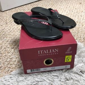 Only worn 2 times black Italian sandals!